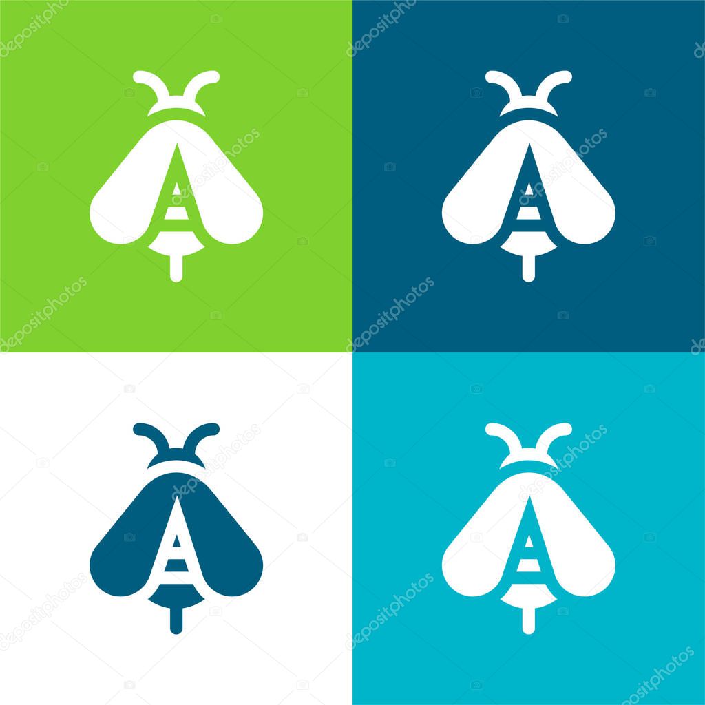 Bee Flat four color minimal icon set