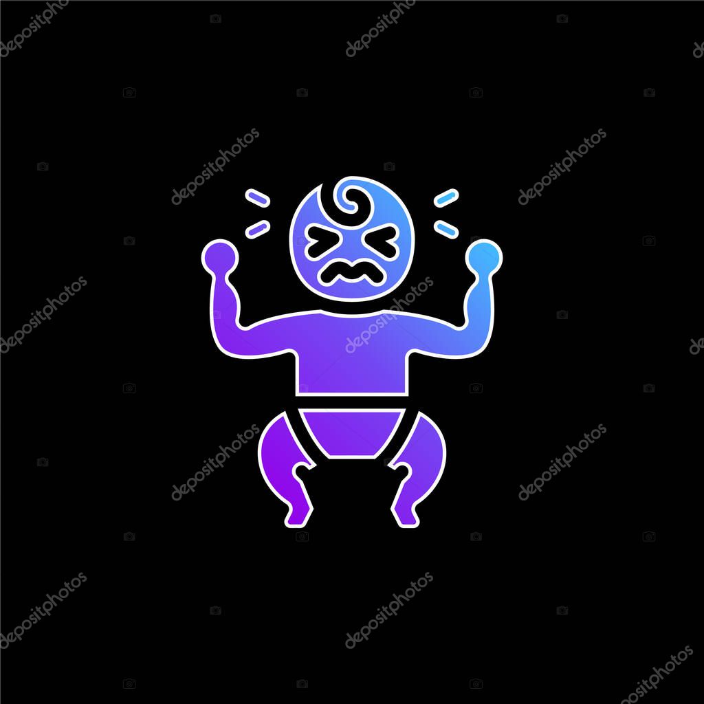 Baby Crying blue gradient vector icon