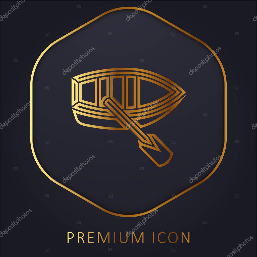 Boat golden line premium logo or icon