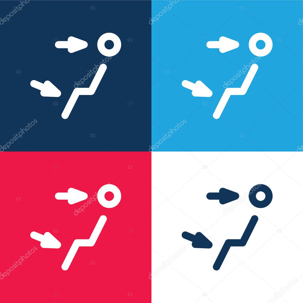 Air Outlet blue and red four color minimal icon set