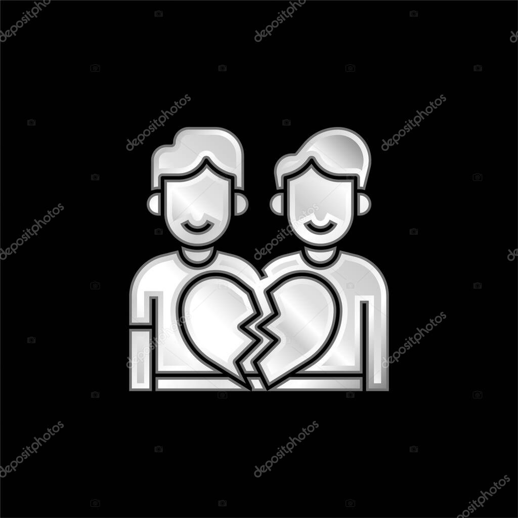 Anti Gay silver plated metallic icon