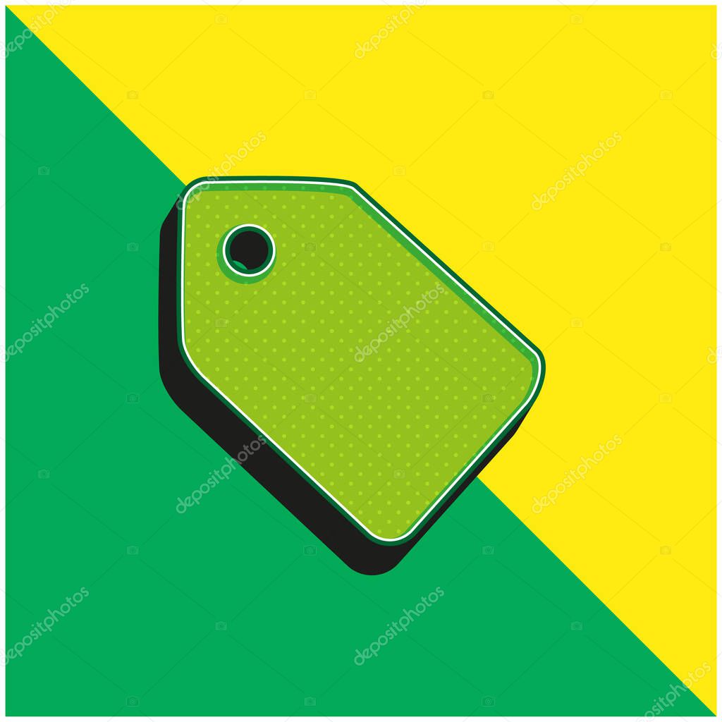 Black Shop Tag Green and yellow modern 3d vector icon logo