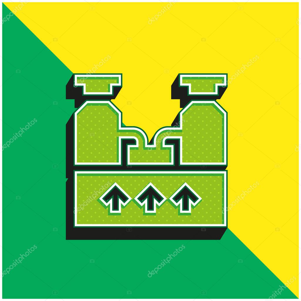 Boiler Green and yellow modern 3d vector icon logo