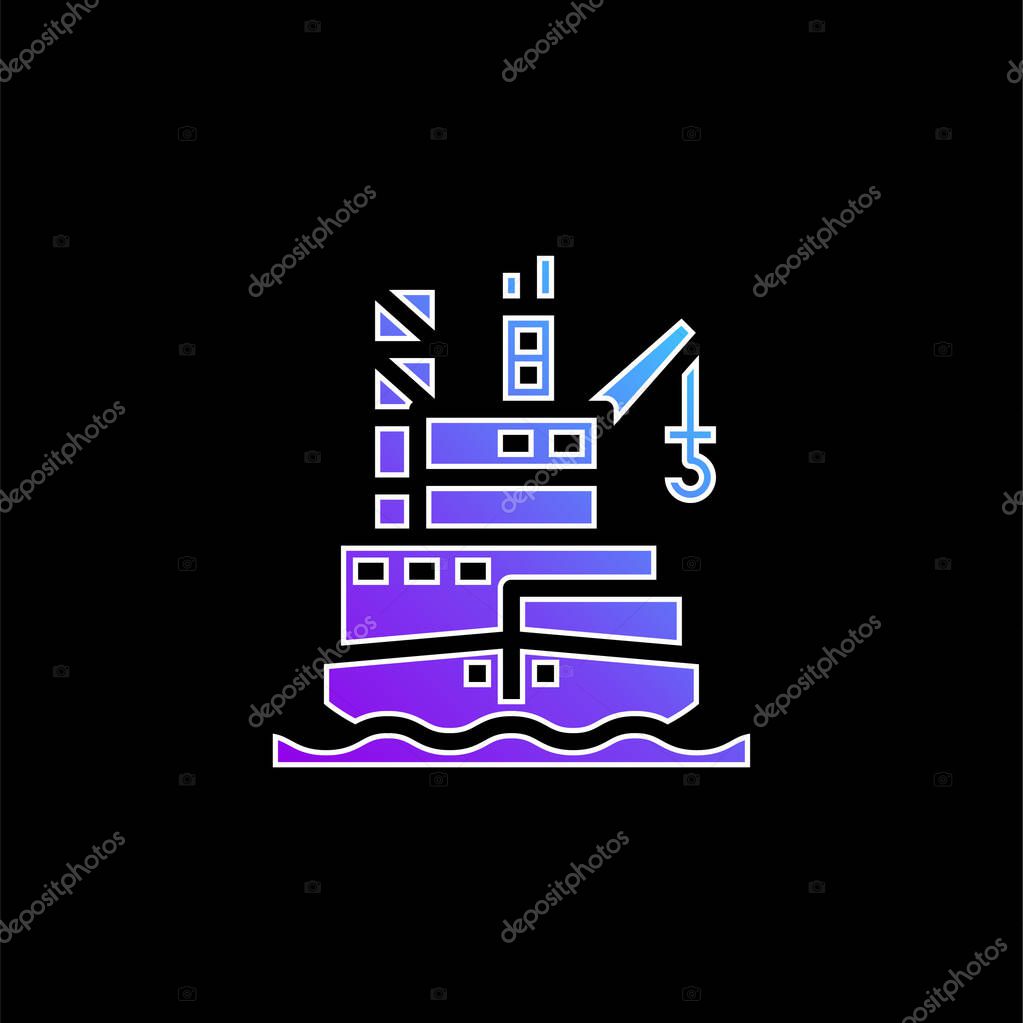 Barge blue gradient vector icon
