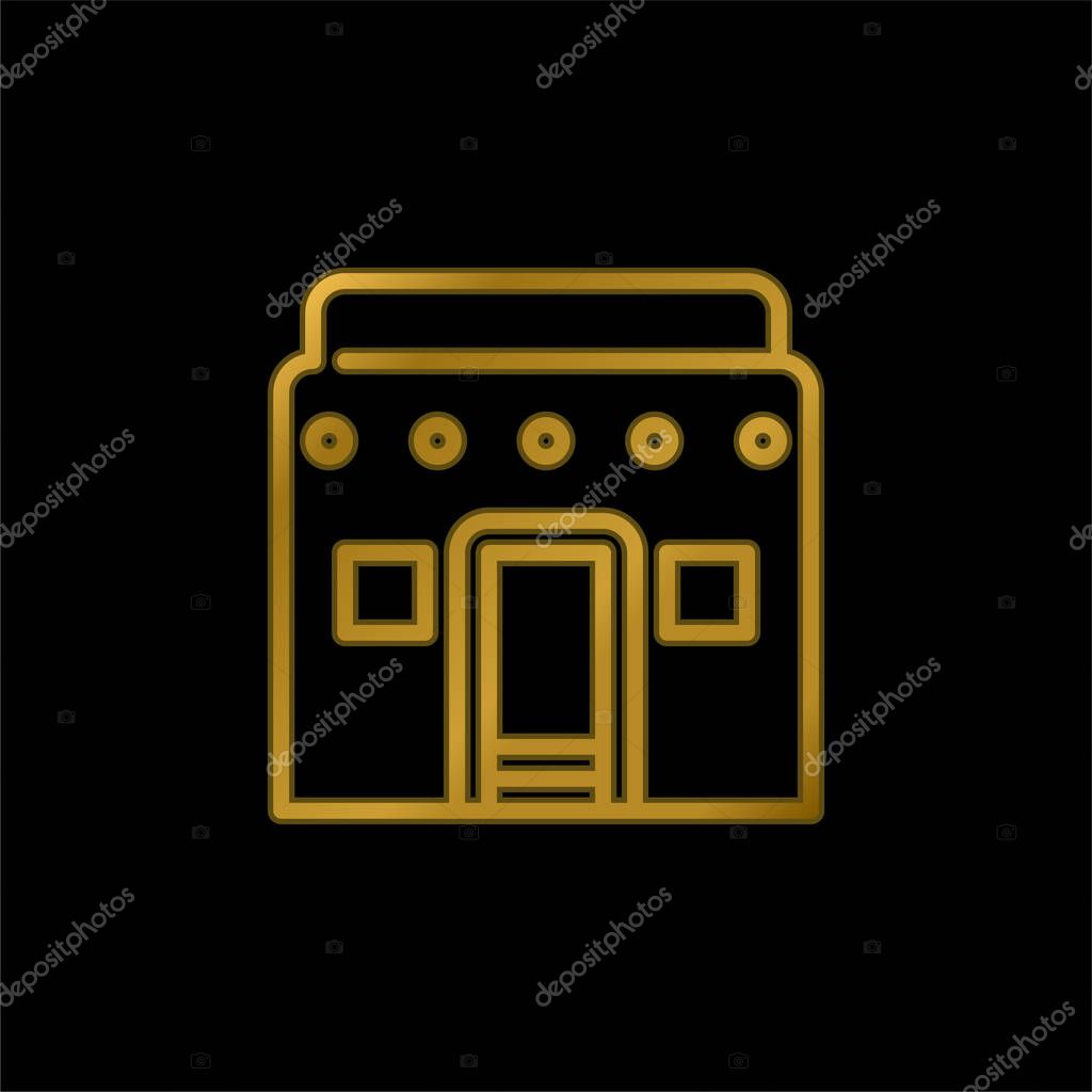 African gold plated metalic icon or logo vector