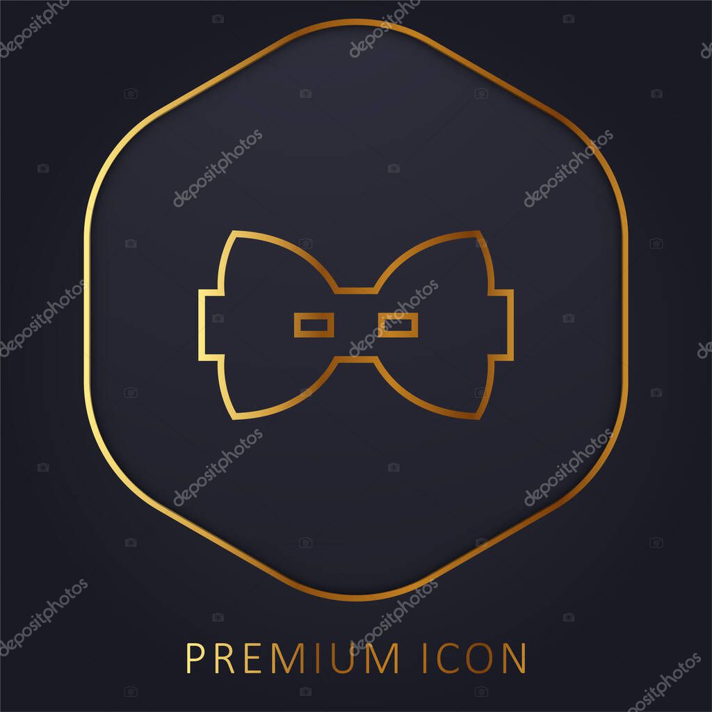 Bow golden line premium logo or icon