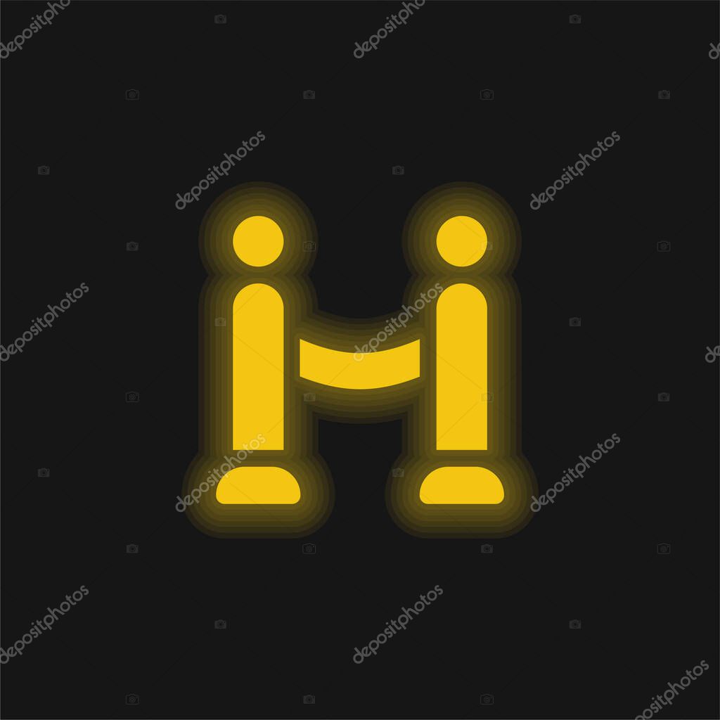 Barrier yellow glowing neon icon