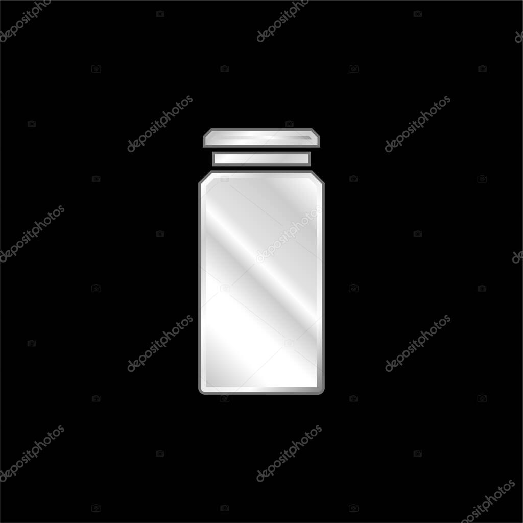 Bottle silver plated metallic icon
