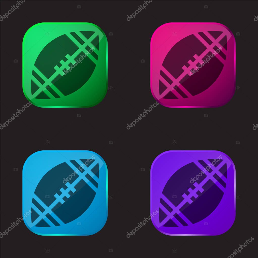 American Football four color glass button icon