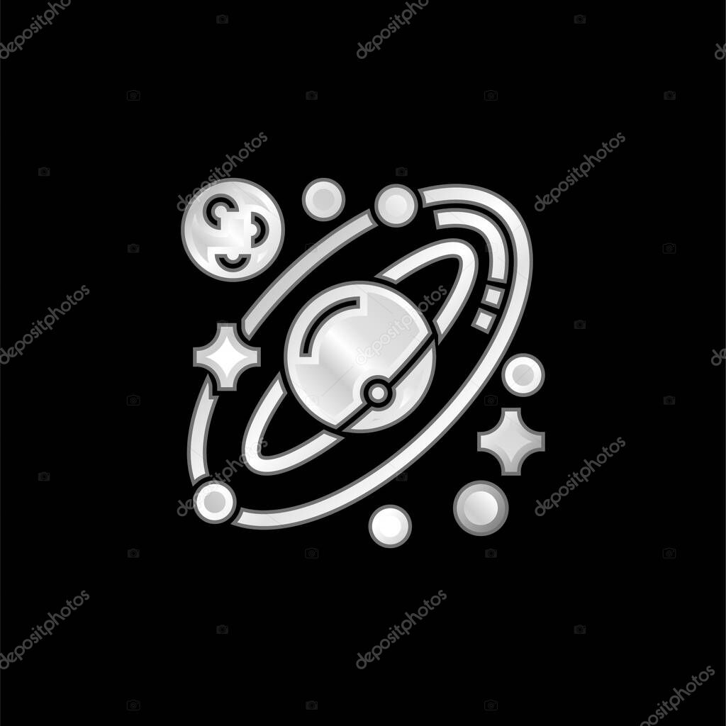 Astronomy silver plated metallic icon