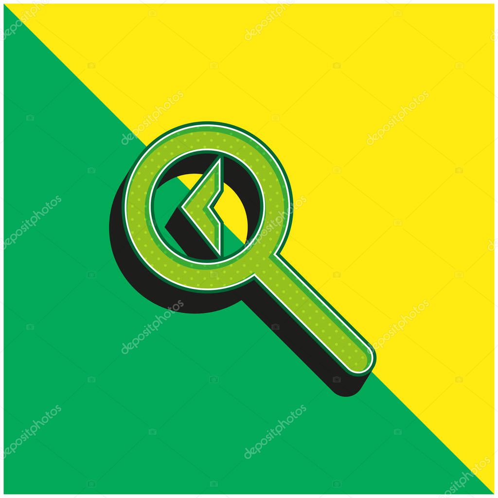 Back Search Interface Symbol Green and yellow modern 3d vector icon logo