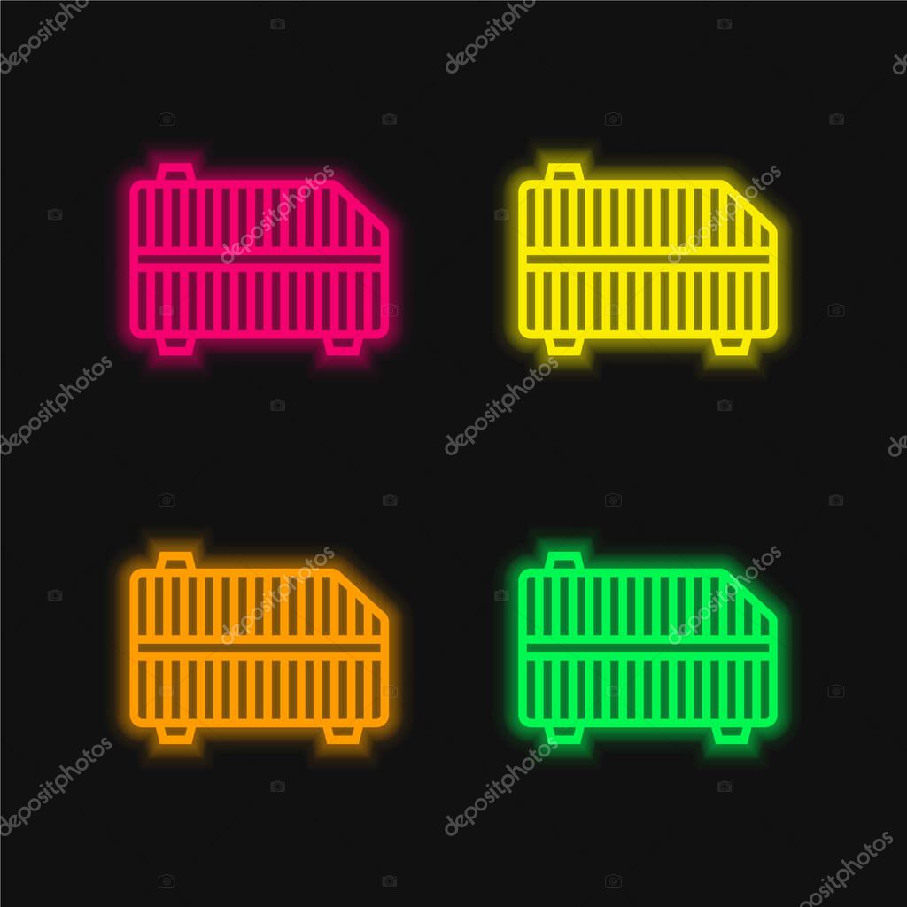 Air Filter four color glowing neon vector icon