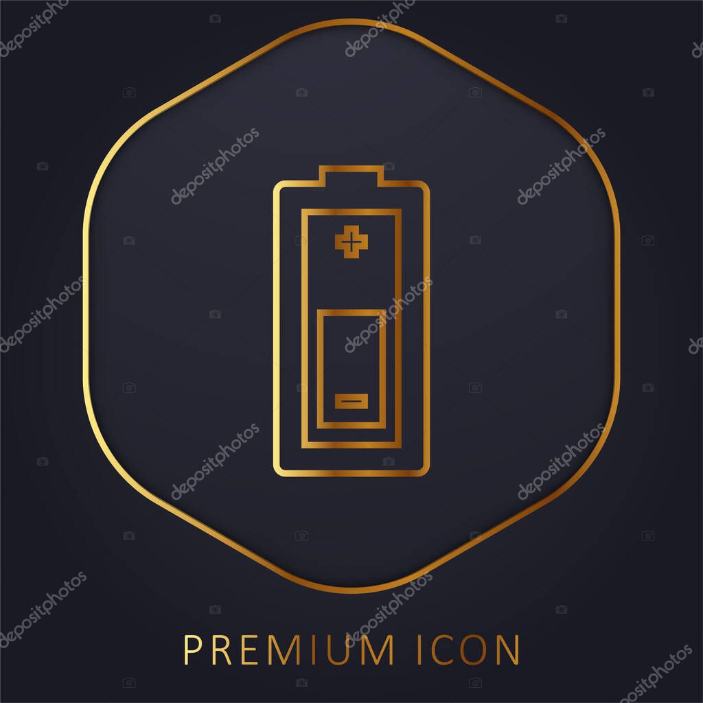 Battery golden line premium logo or icon