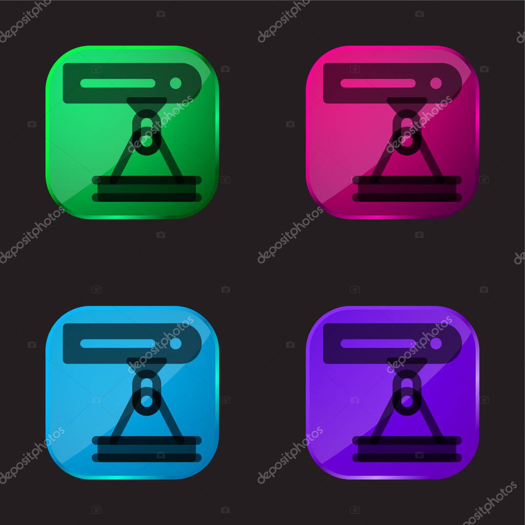 Beam four color glass button icon