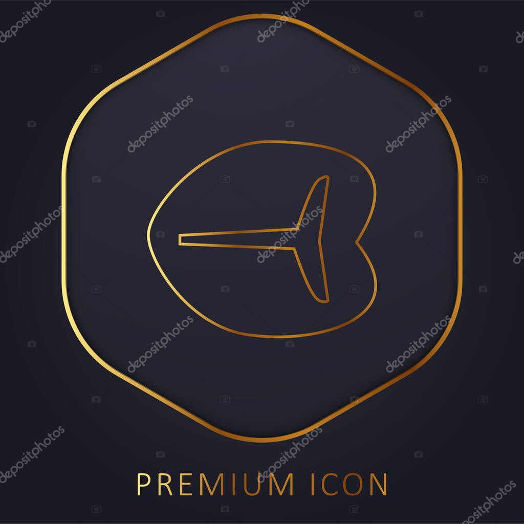Beef Steak golden line premium logo or icon