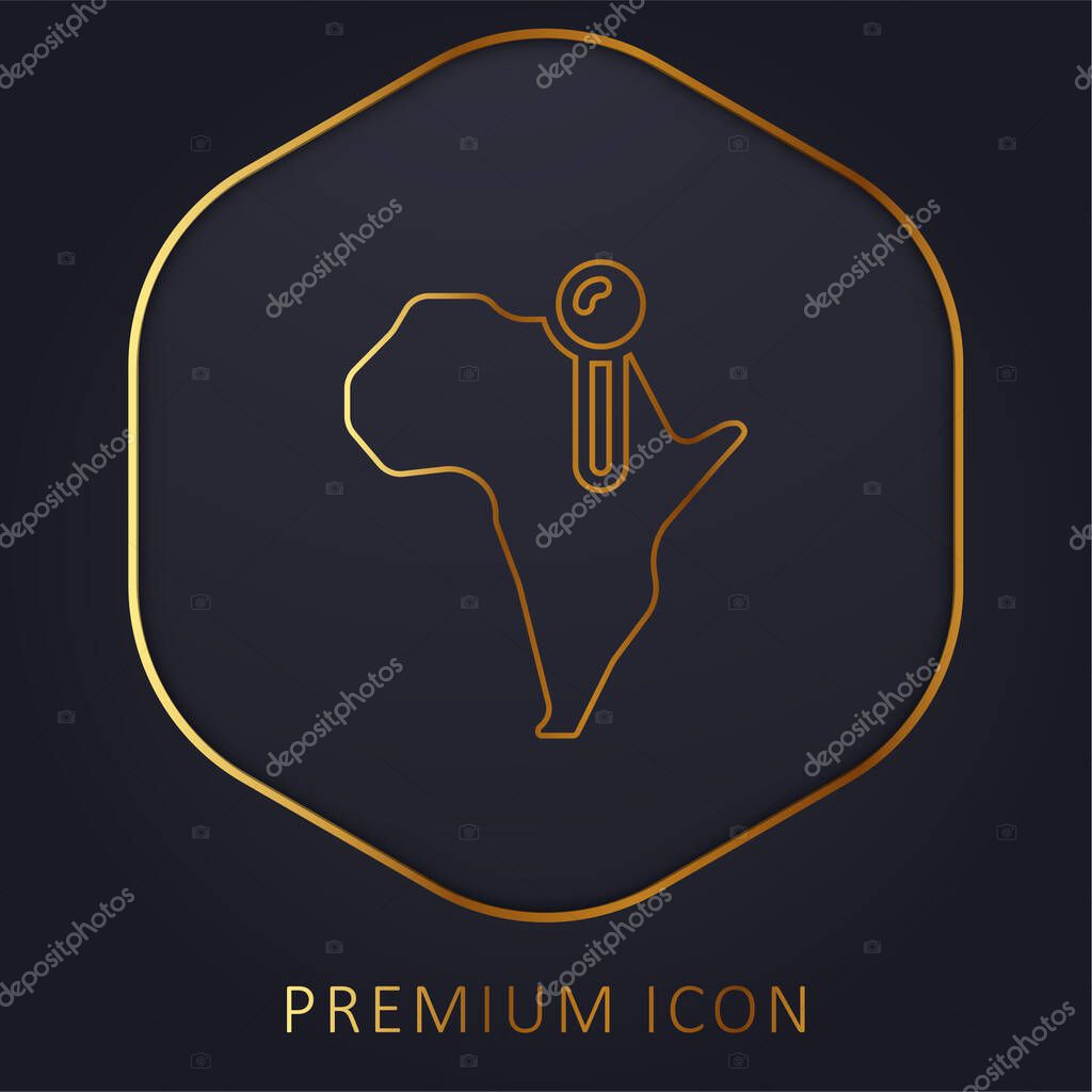 Africa golden line premium logo or icon
