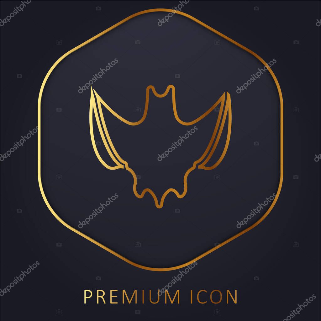 Bat golden line premium logo or icon