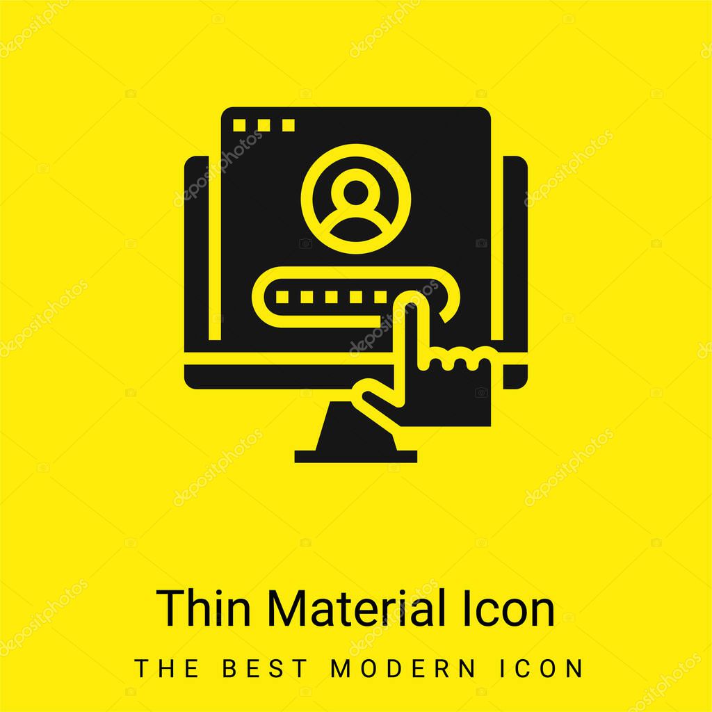 Account minimal bright yellow material icon