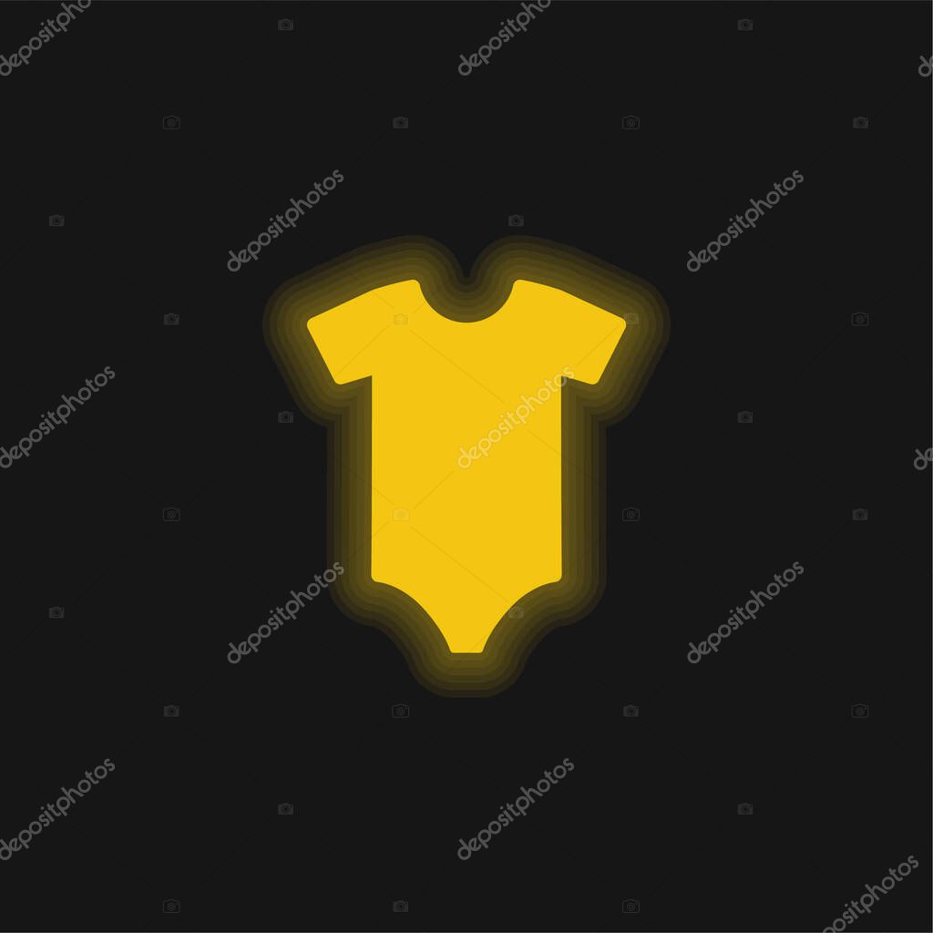 Bodysuit yellow glowing neon icon