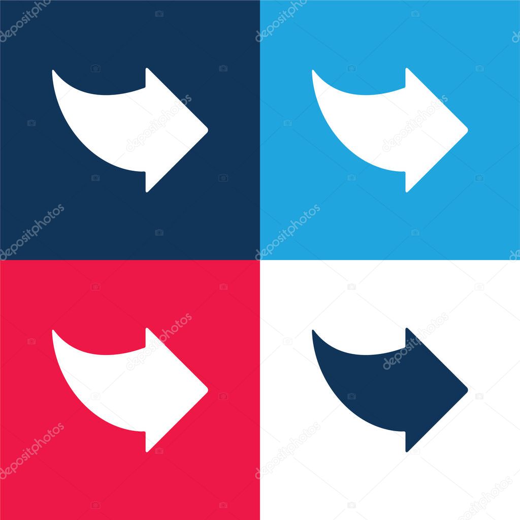 Black Right Arrow blue and red four color minimal icon set