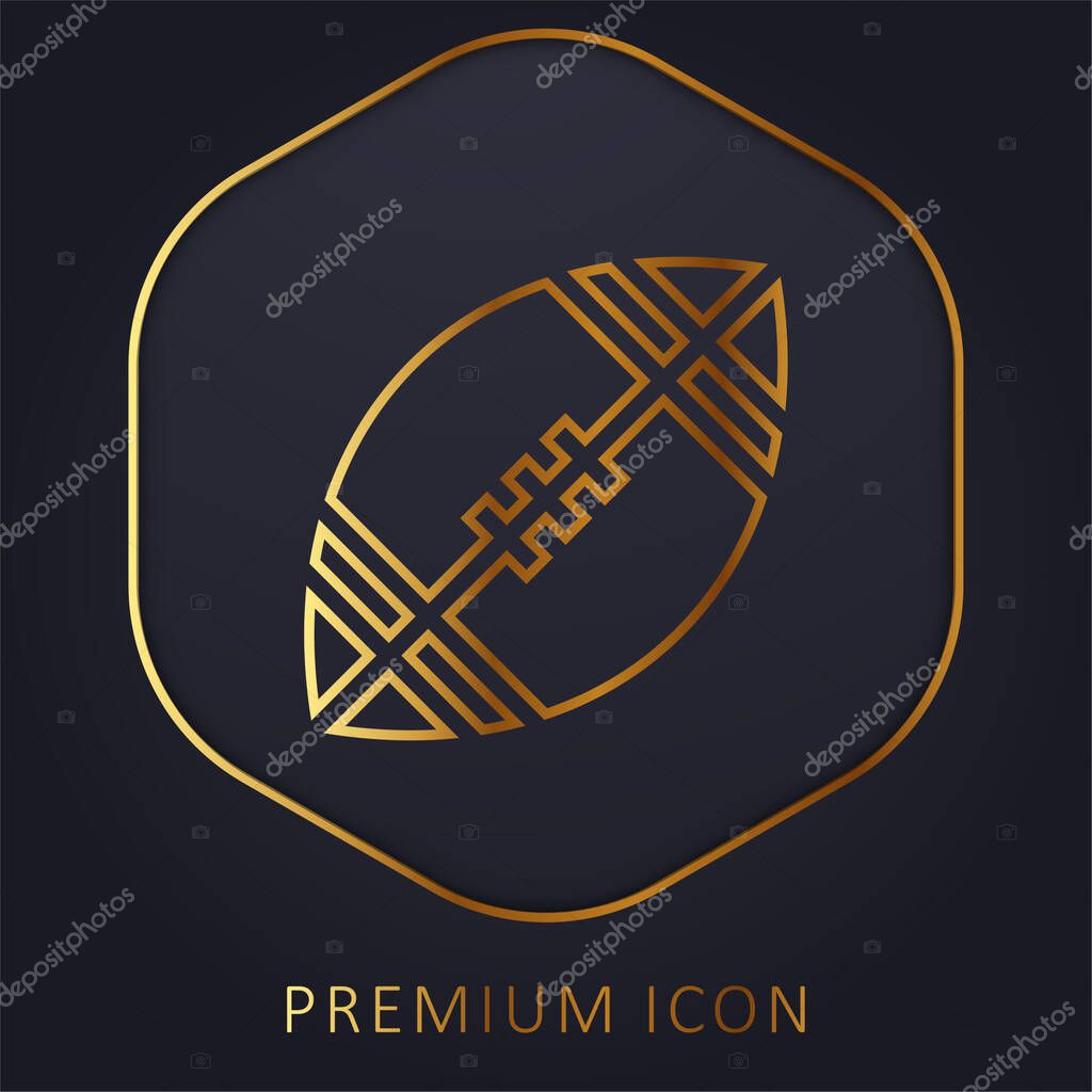 American Football golden line premium logo or icon