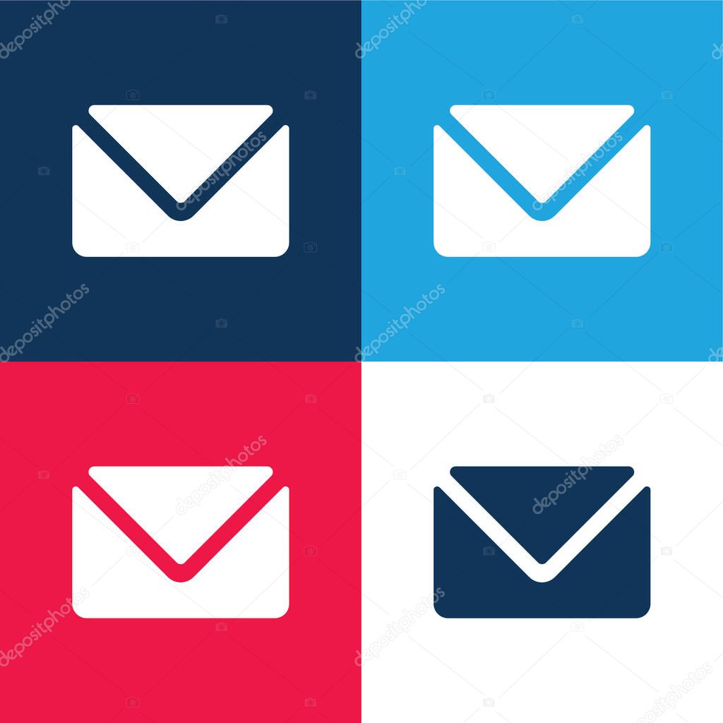 Big Envelope blue and red four color minimal icon set