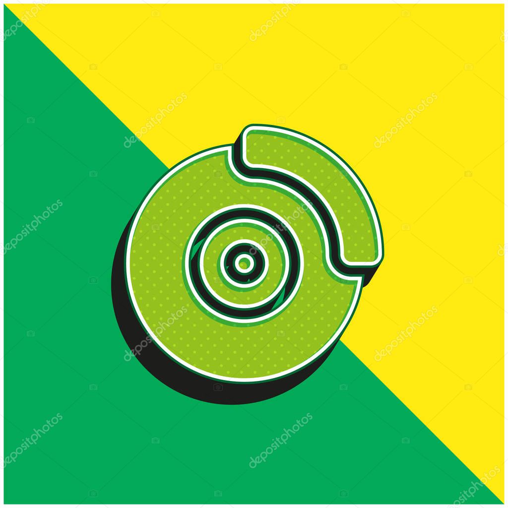 Brake Disc Green and yellow modern 3d vector icon logo