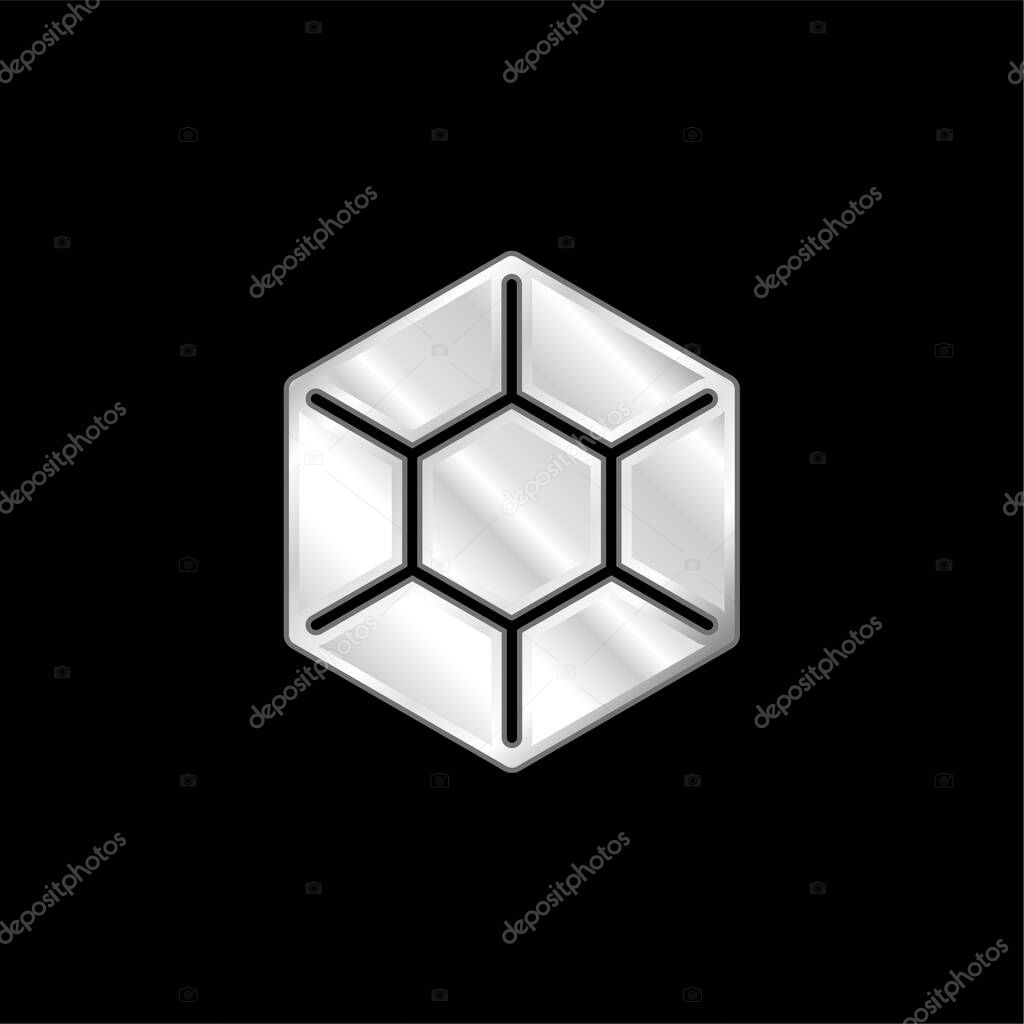 Big Diamond silver plated metallic icon