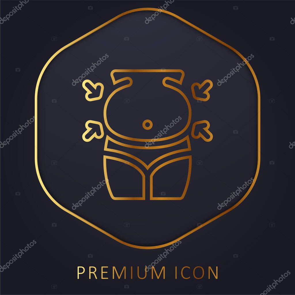 Belly golden line premium logo or icon