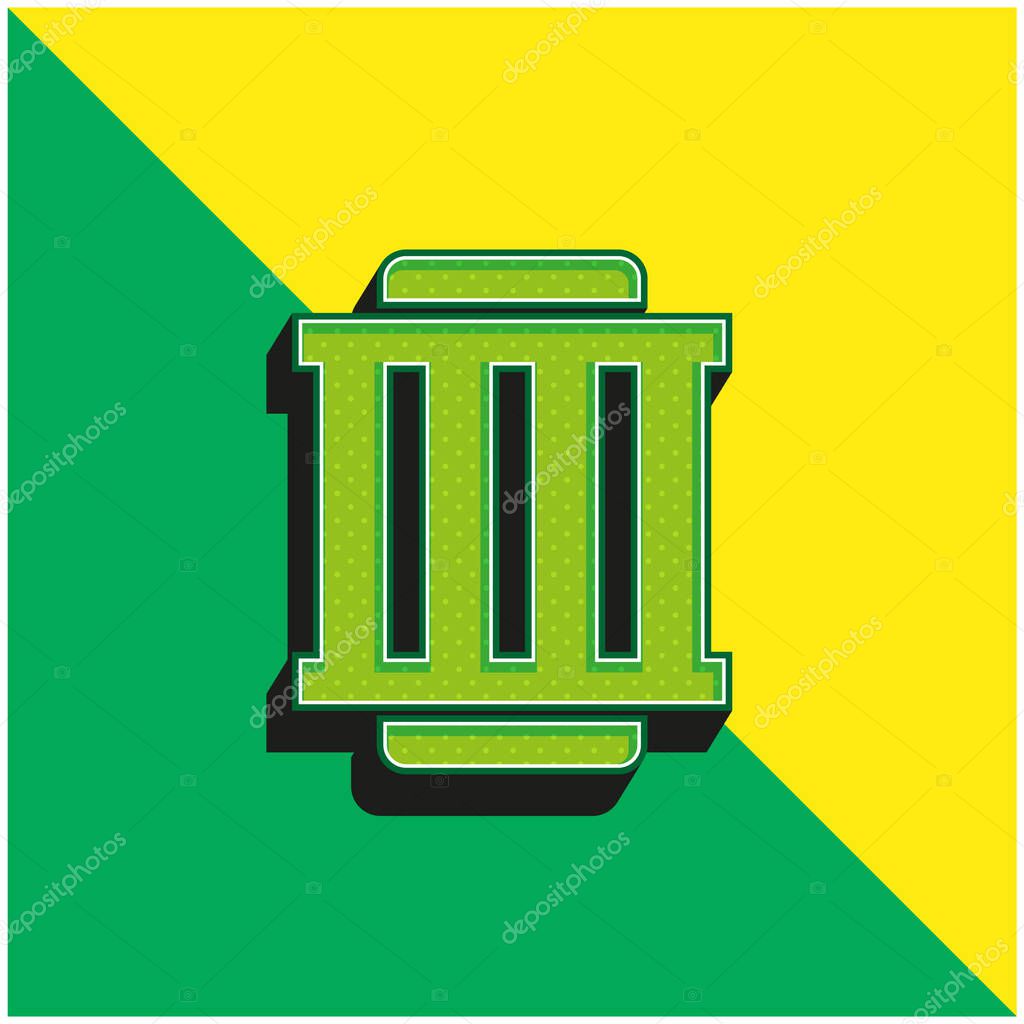 Air Filter Green and yellow modern 3d vector icon logo