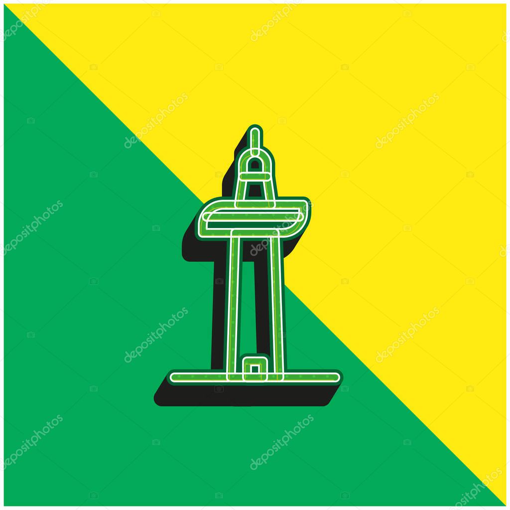 Auckland Green and yellow modern 3d vector icon logo
