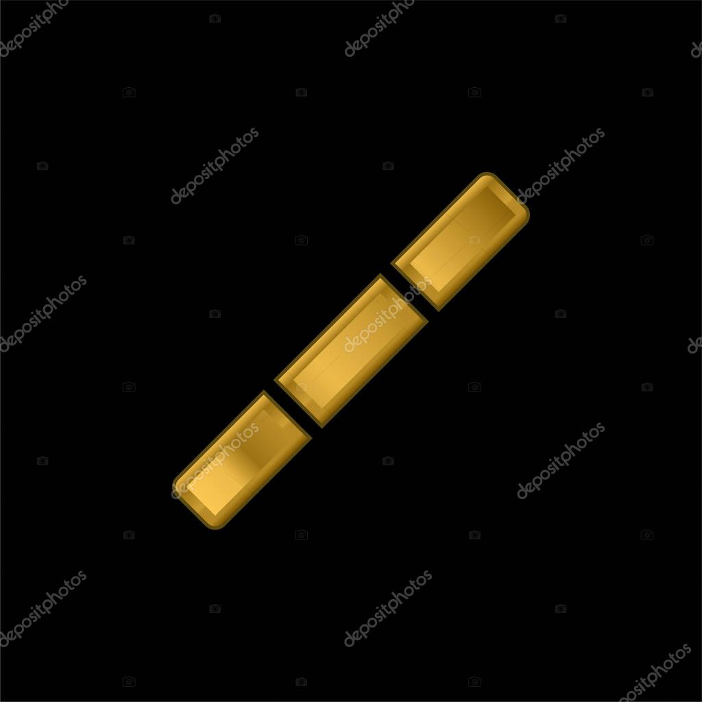 Bo gold plated metalic icon or logo vector