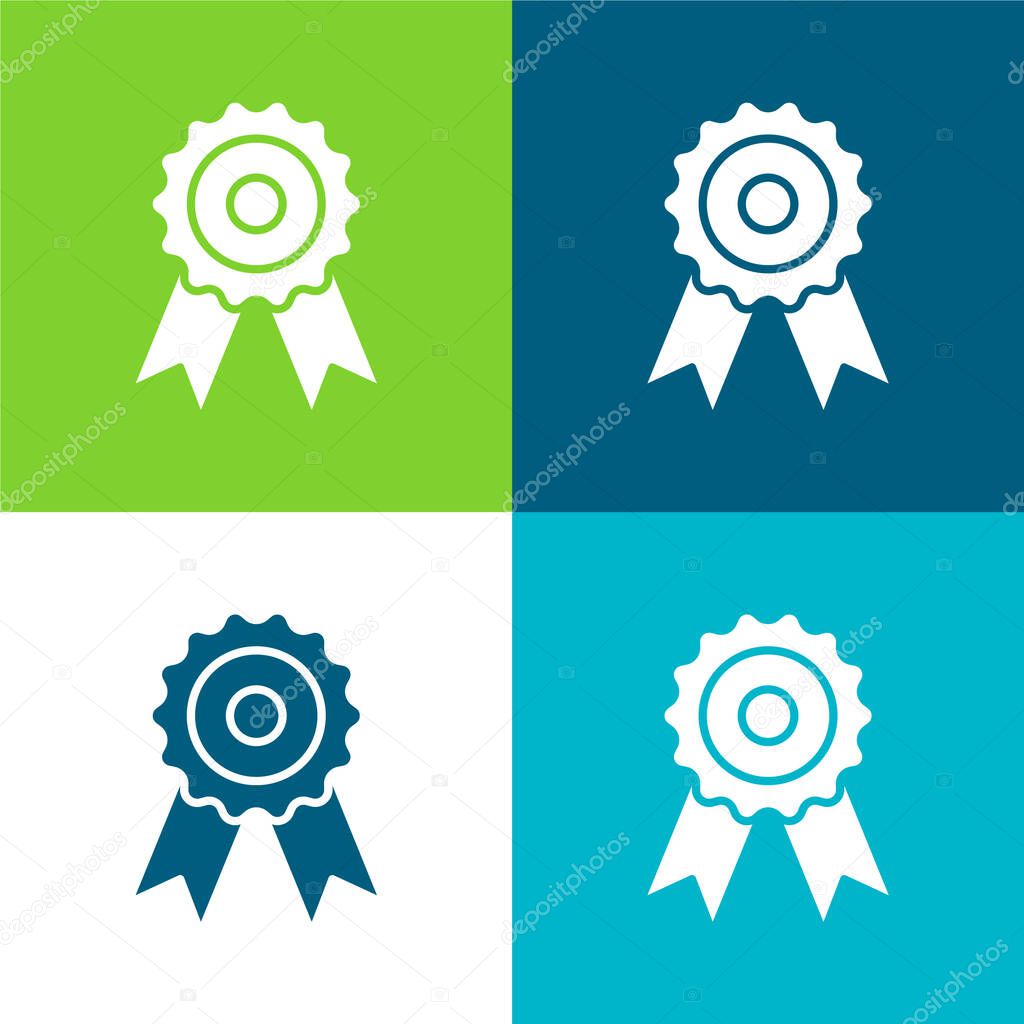 Award Flat four color minimal icon set
