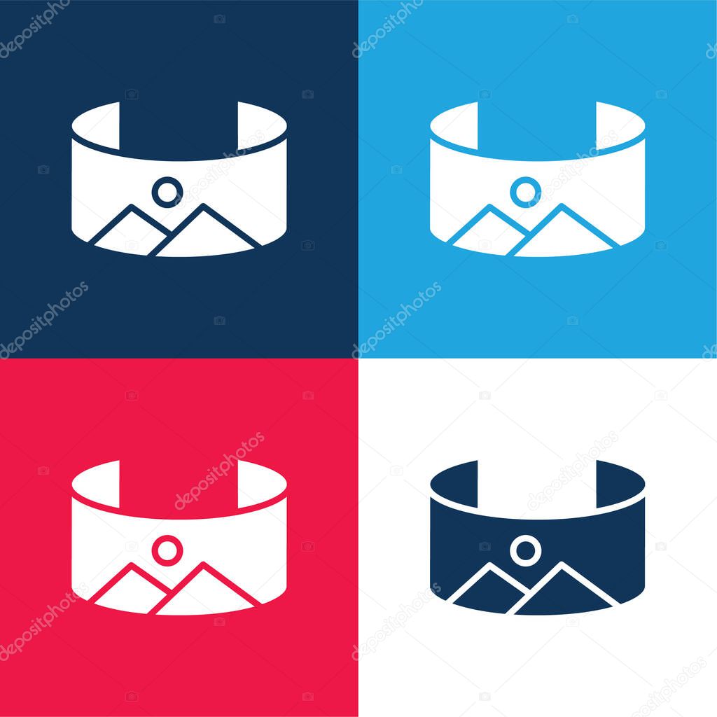 360 Image blue and red four color minimal icon set