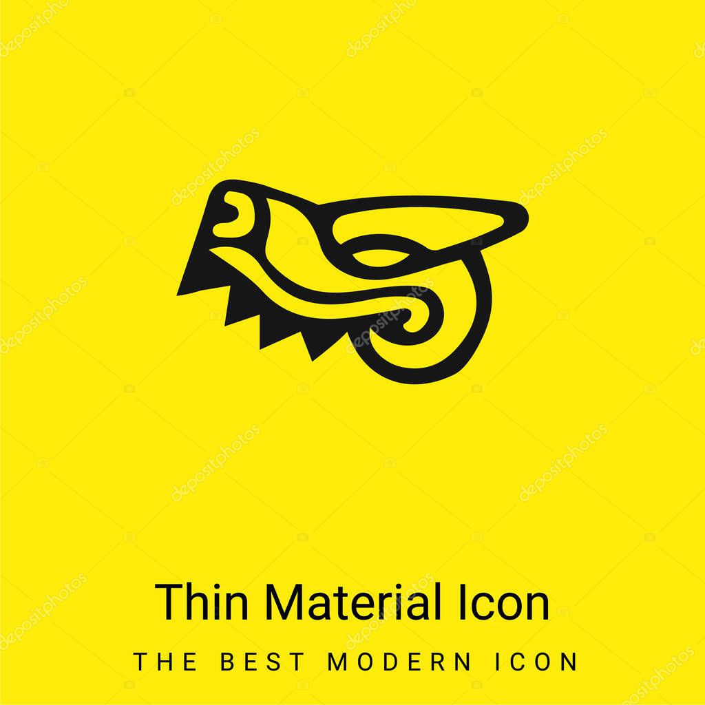 Animal Head Symbol Of Mexico Antique Cultures minimal bright yellow material icon
