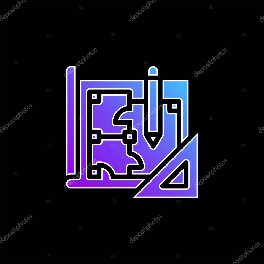 Blueprint blue gradient vector icon