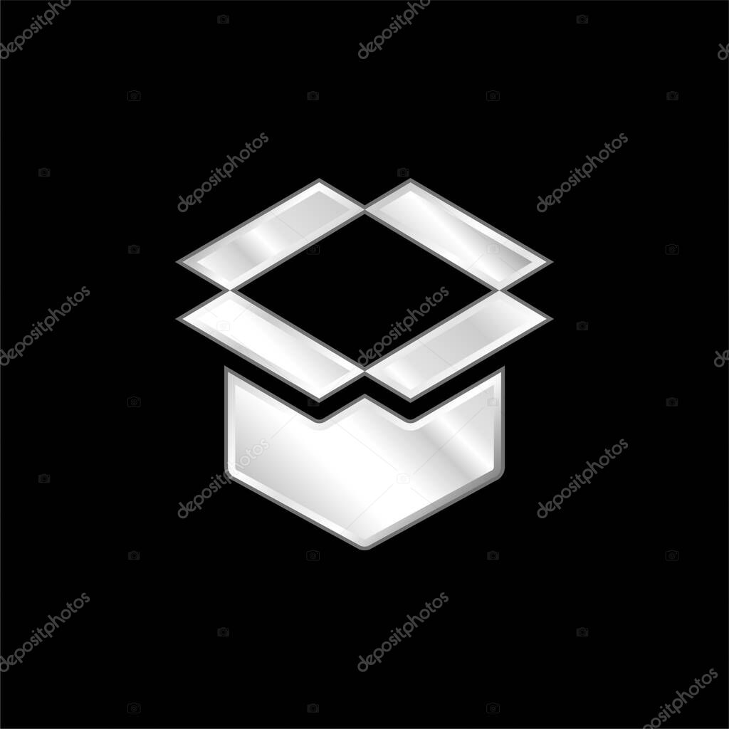 Box silver plated metallic icon