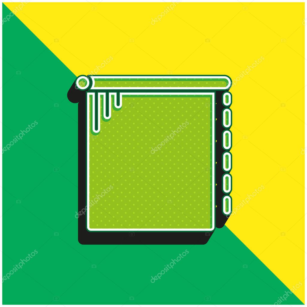 Blind Green and yellow modern 3d vector icon logo