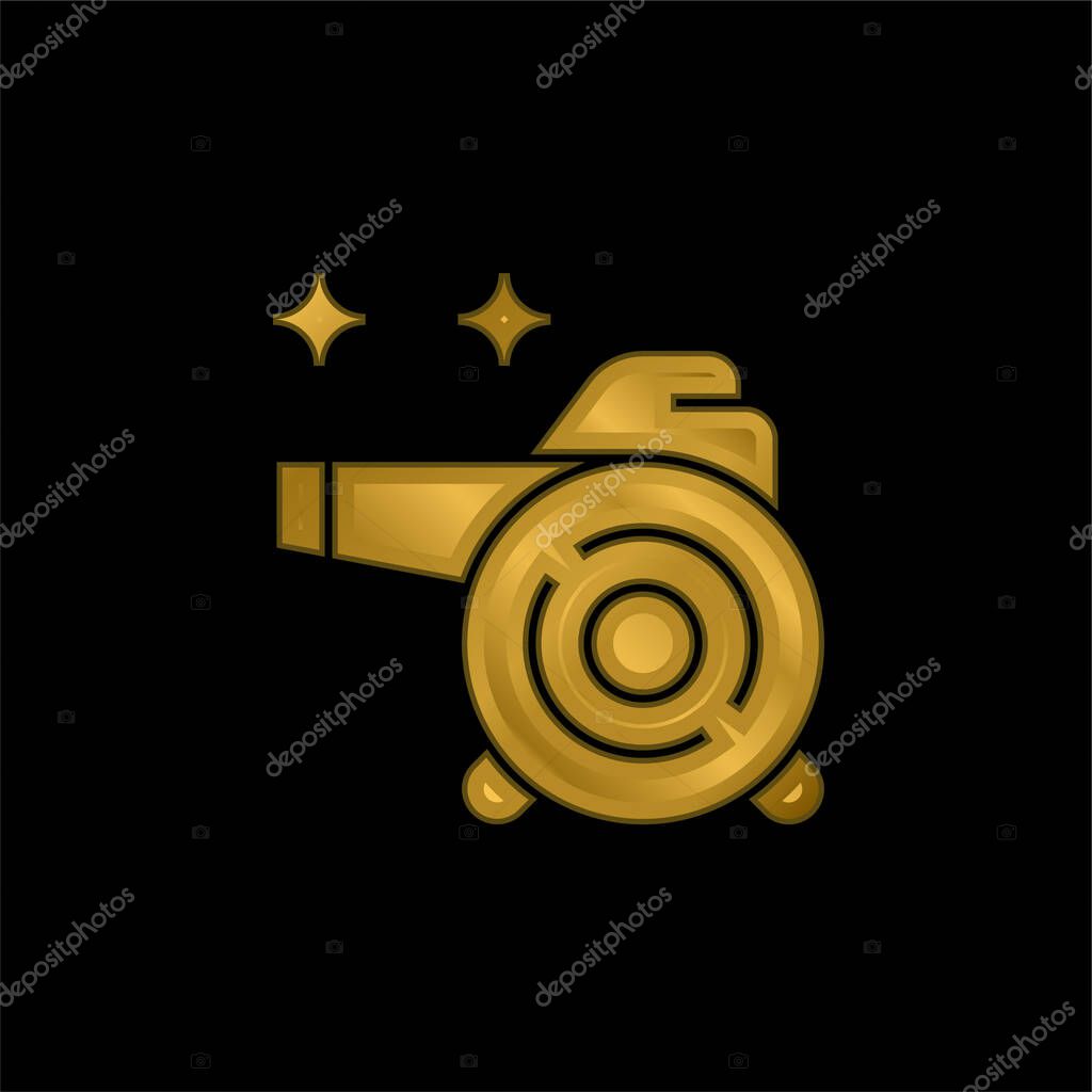 Air Blower gold plated metalic icon or logo vector