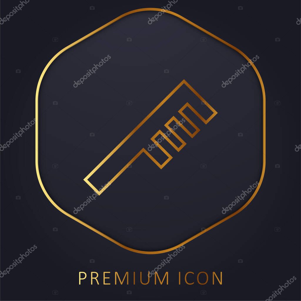 Angular Comb golden line premium logo or icon