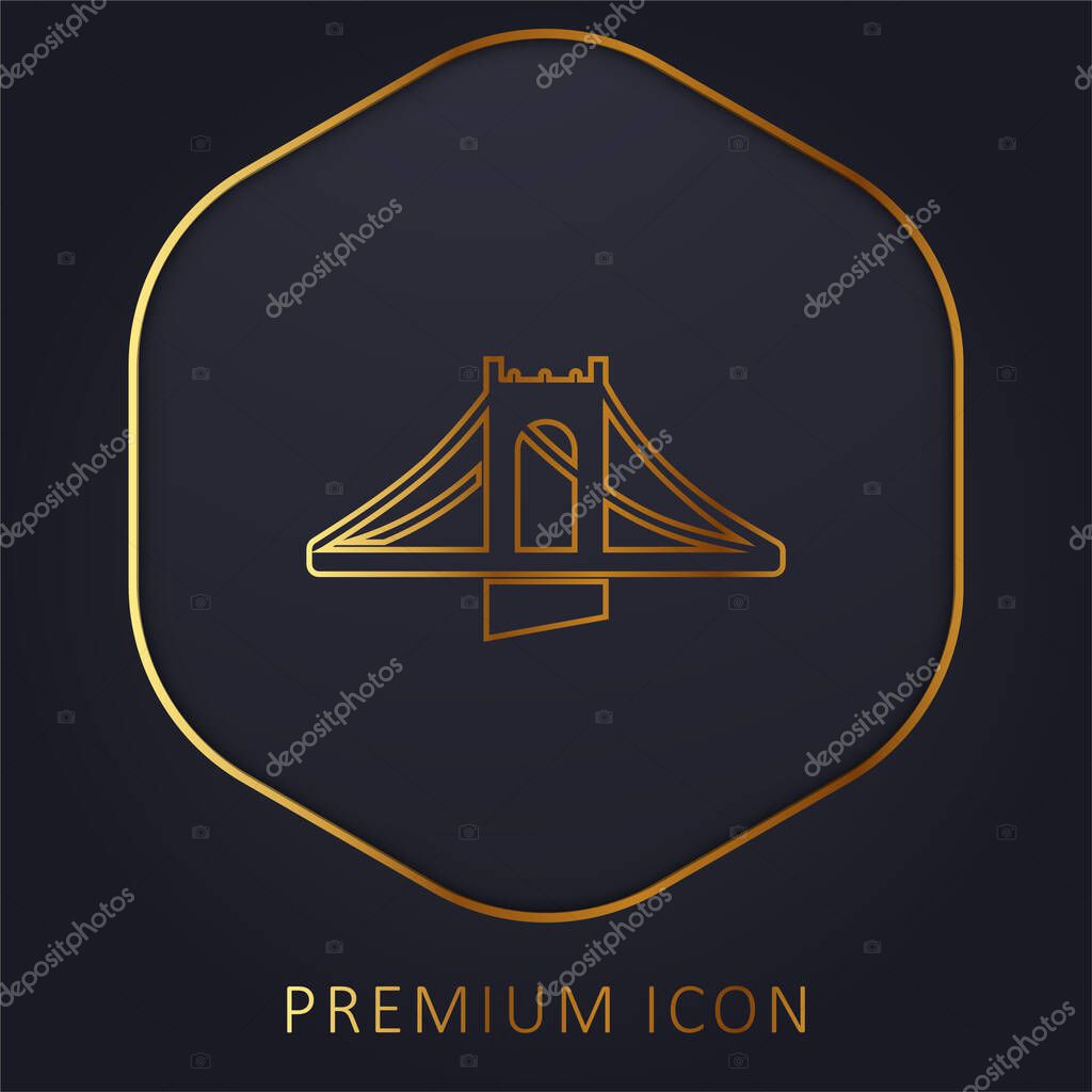 Bridge golden line premium logo or icon