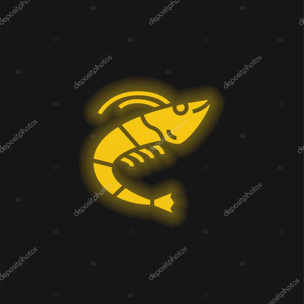 Animal yellow glowing neon icon