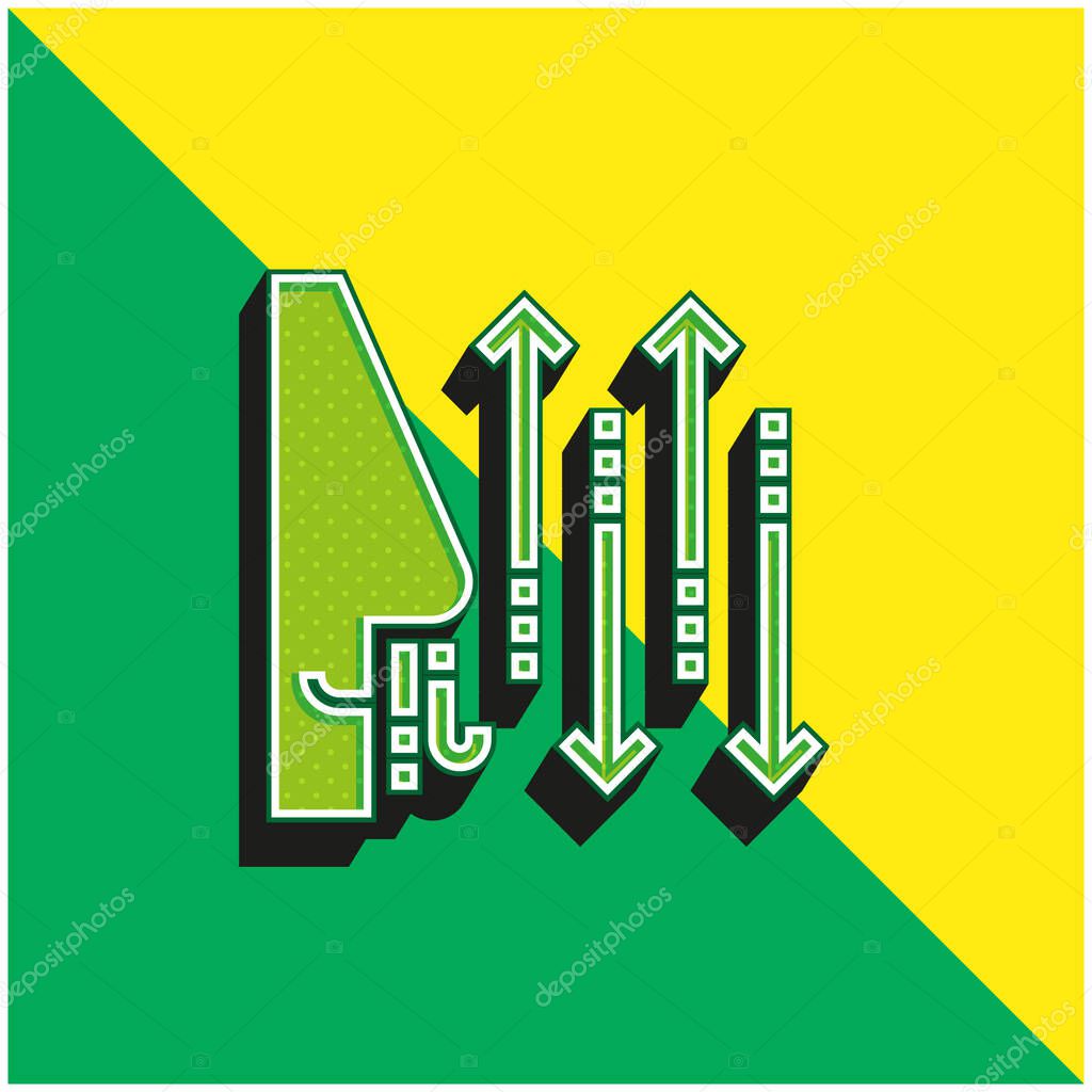 Breathing Green and yellow modern 3d vector icon logo