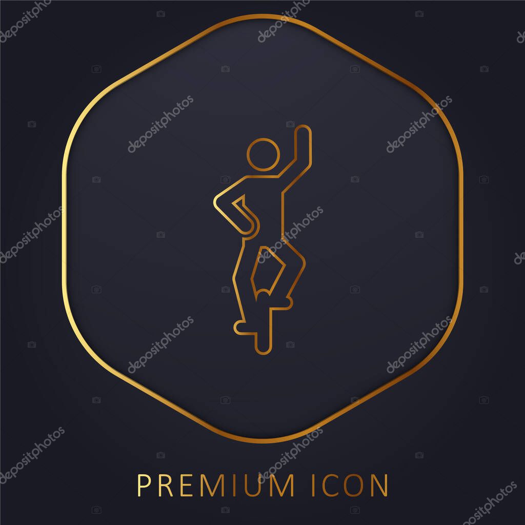 Acrobat golden line premium logo or icon