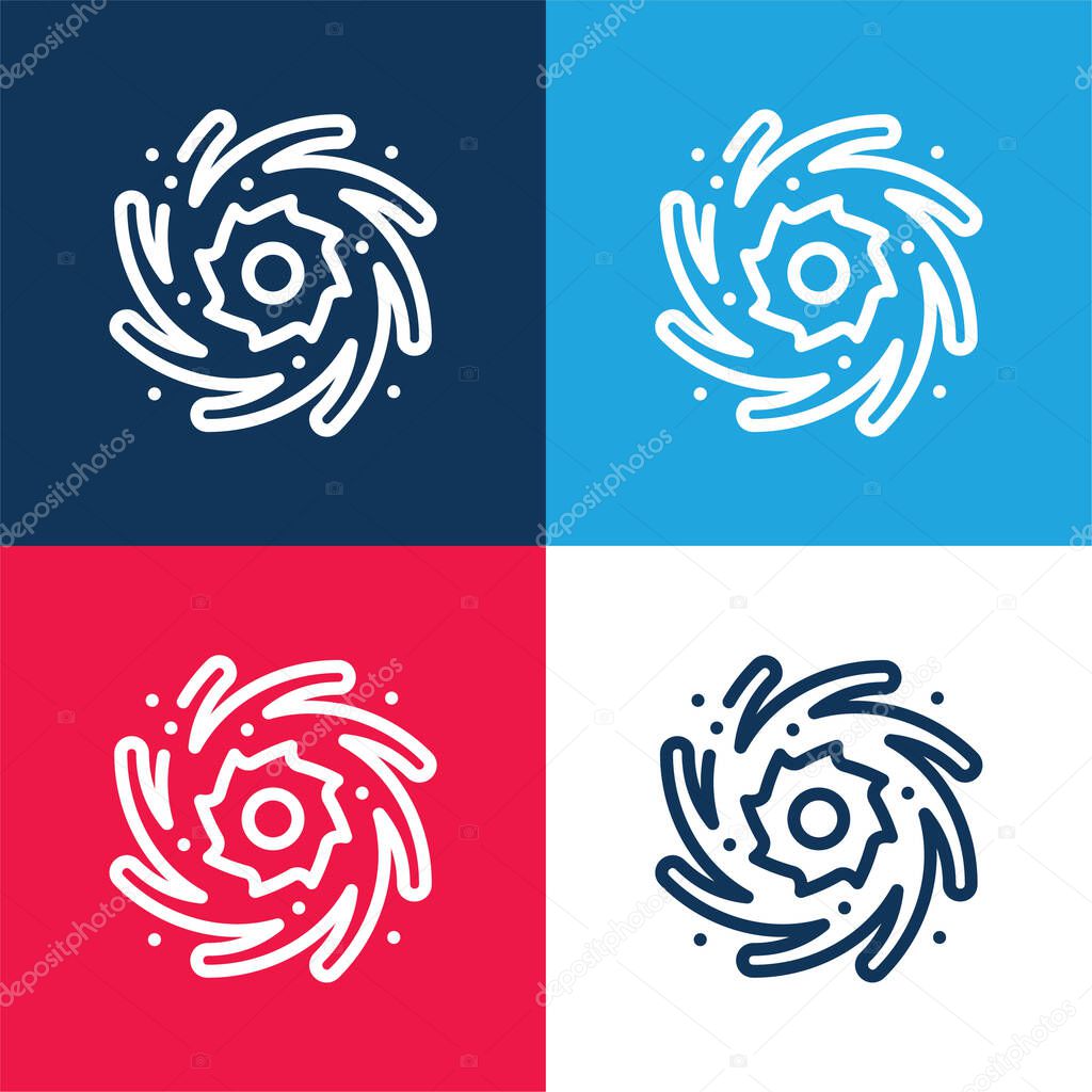 Black Hole blue and red four color minimal icon set