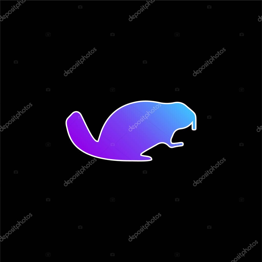 Beaver Facing Right blue gradient vector icon