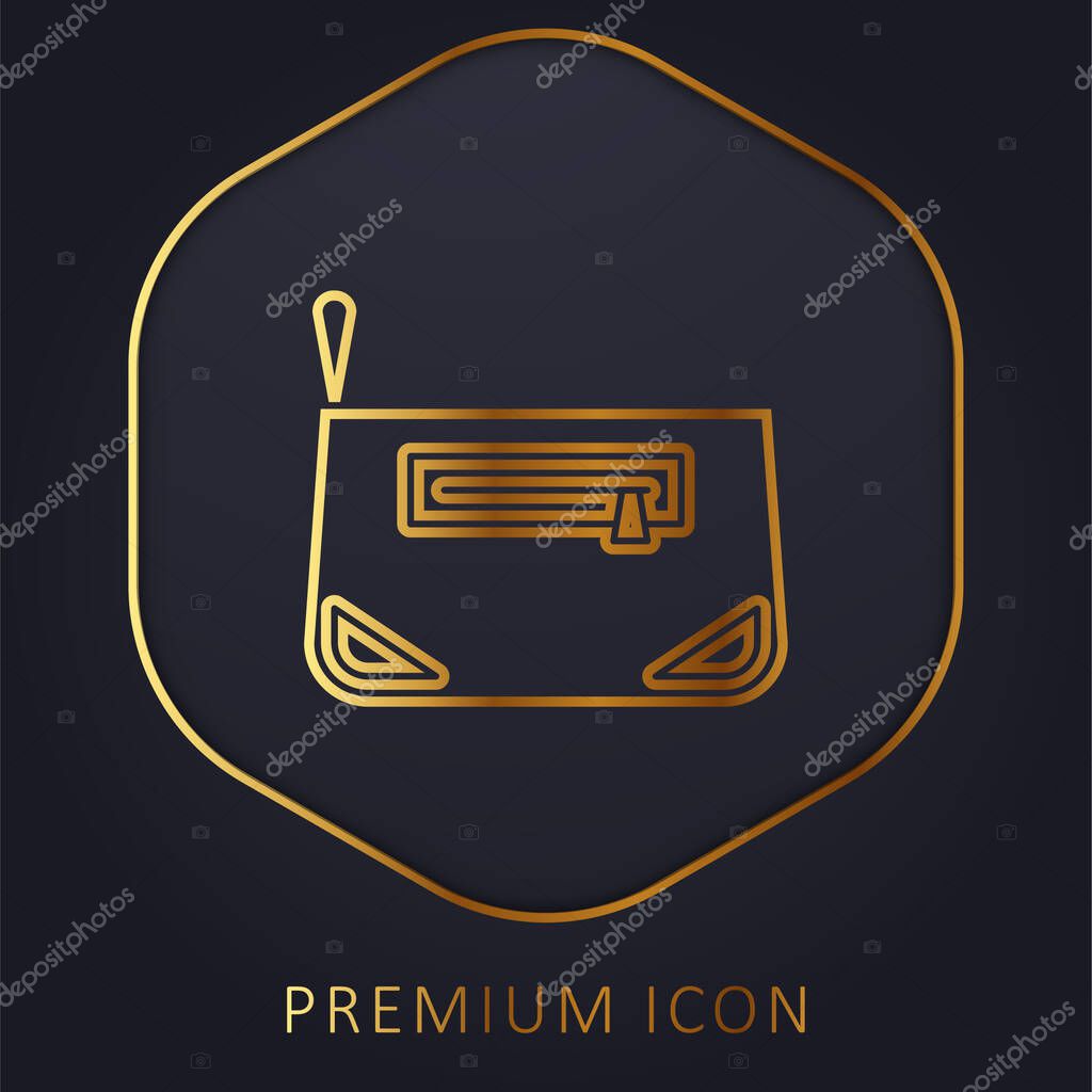 Bag golden line premium logo or icon
