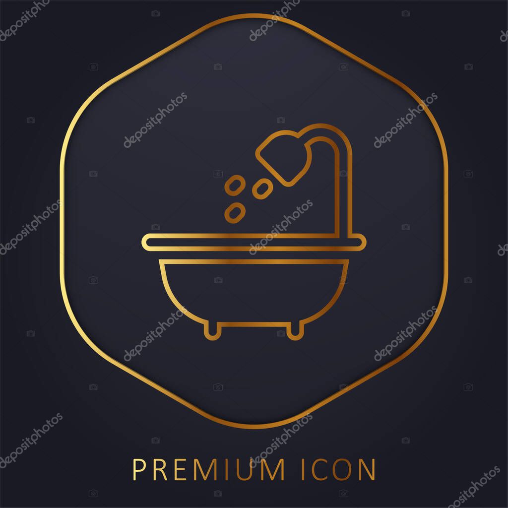 Bath golden line premium logo or icon
