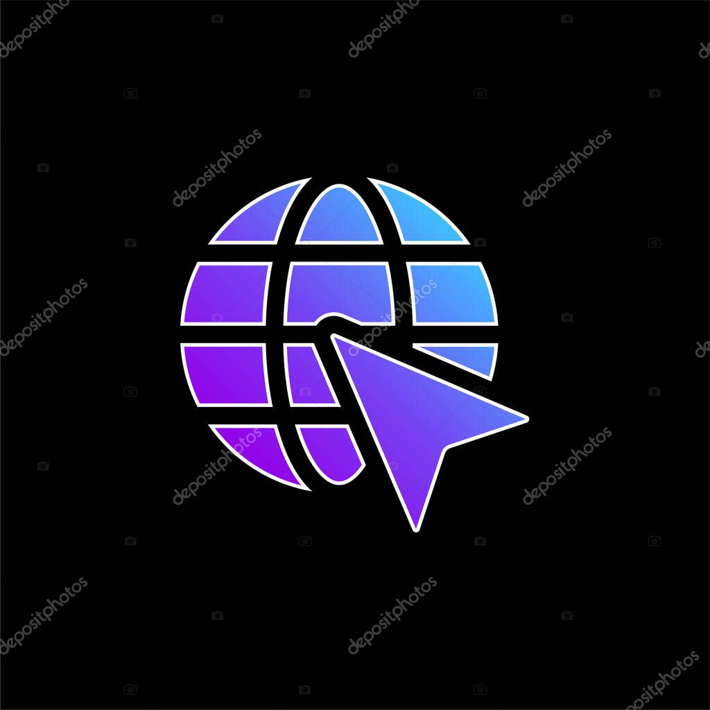 Arrow On Eart blue gradient vector icon