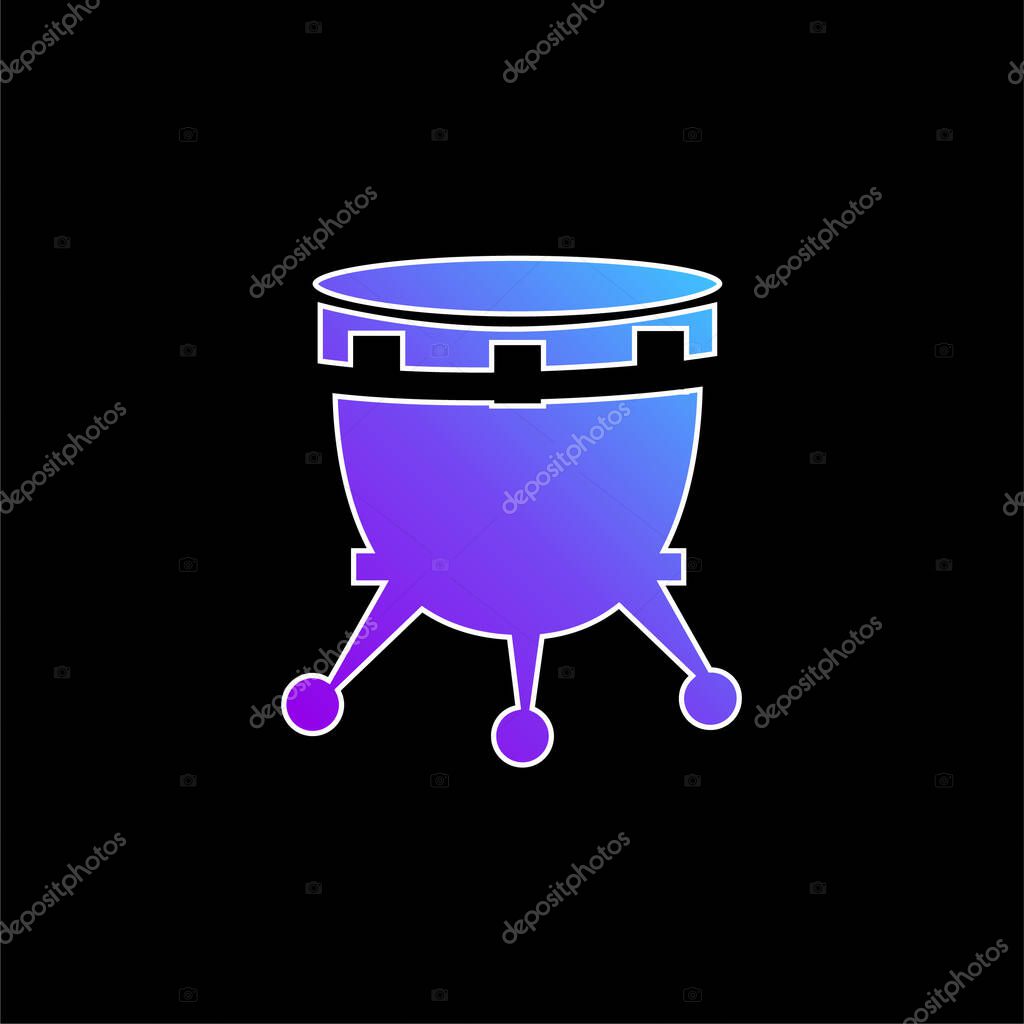 African Drum With Stand blue gradient vector icon